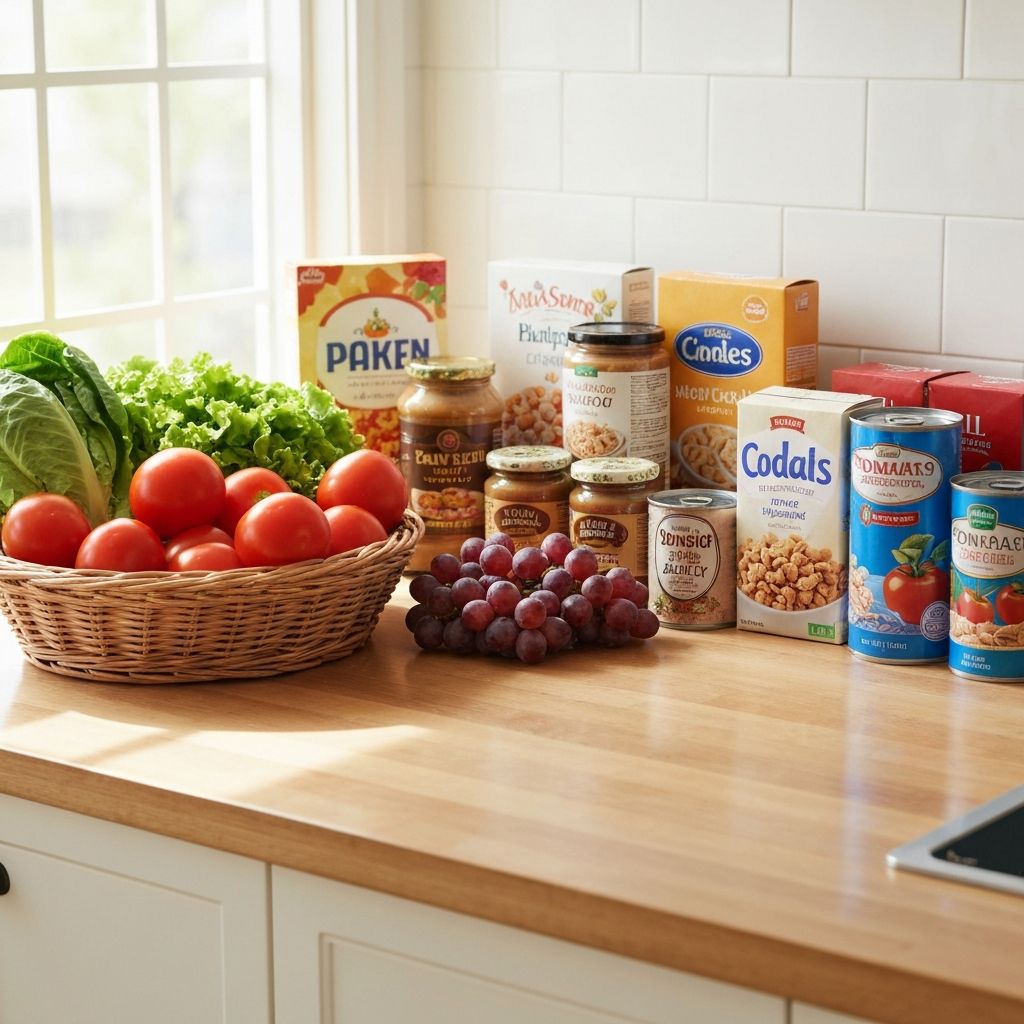 Frische Produkte in einem Einkaufskorb auf dem Markt